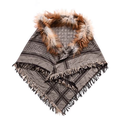 gucci scarf brown thomas|gucci scarf with fur.